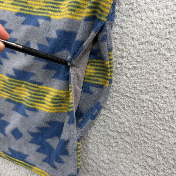 Mountain Khakis Sweater Mens Large L Grey Blue Quarter Snap Aztec Print Fleece - Picture 7 of 11